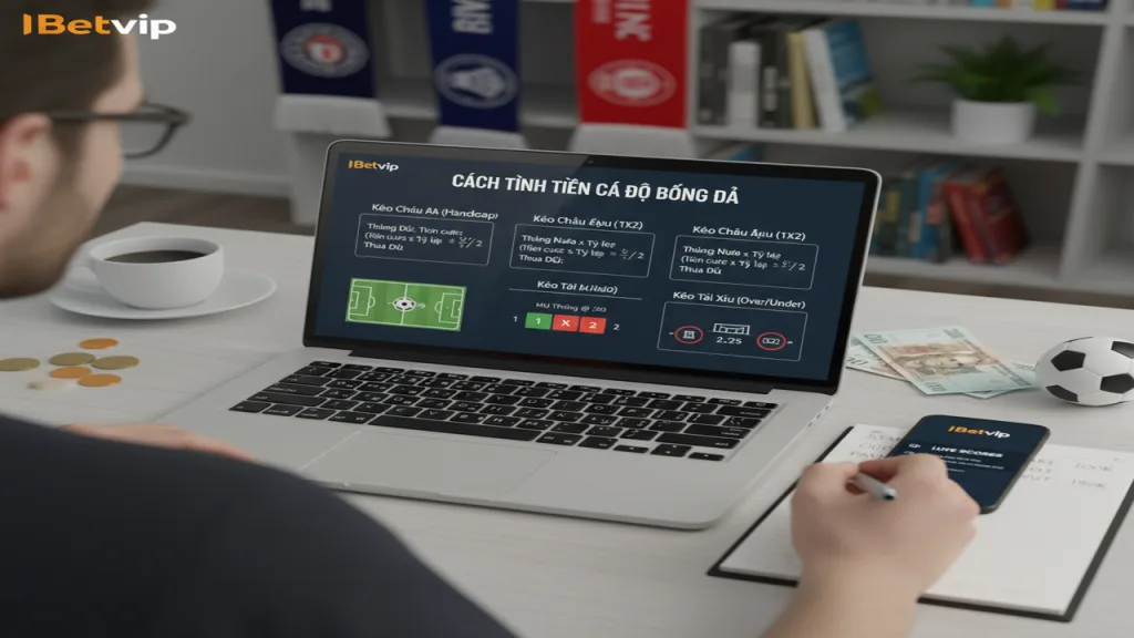 Hướng dẫn cách tính tiền trong cá độ bóng đá Betvip
