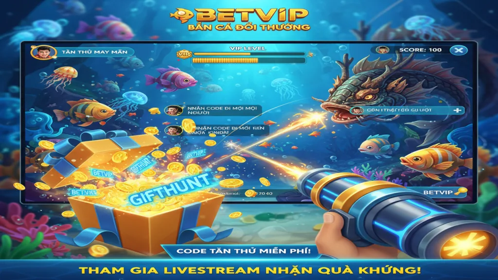 Hướng dẫn nhận Giftcode và ưu đãi chơi Bắn cá Betvip