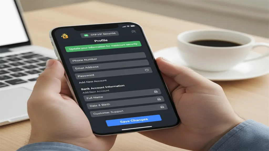 Cách thay đổi thông tin cá nhân và tài khoản Betvip