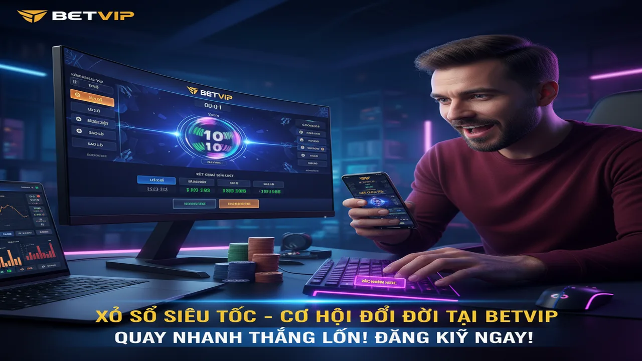 Hướng dẫn chơi Xổ số siêu tốc: Cược nhanh thắng Betvip