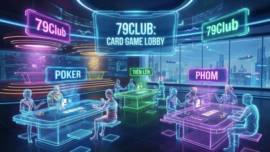 Giao diện sảnh game bài 3D hiện đại và đẳng cấp tại 79Club năm 2026